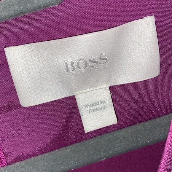 Boss Hugo Dress purple size 8 petite cap sleeve Danouk lined - Picture 2 of 12